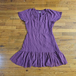 Rebecca Taylor Plum Polka Dot Mini Dress Size 12